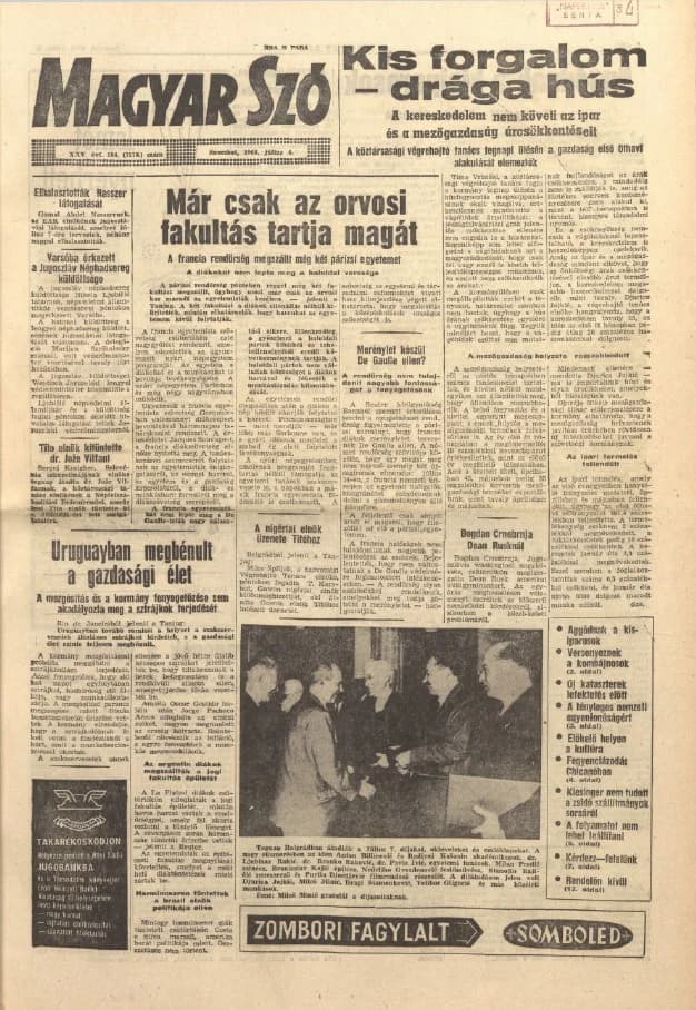 Magyar Szó, 25. évf. 1968. július 6. 184. sz. 1–14. oldal