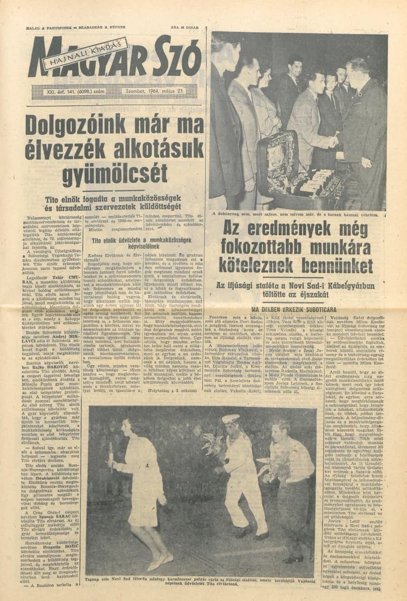 Magyar Szó, 21. évf. 1964. május 23. 141. sz.