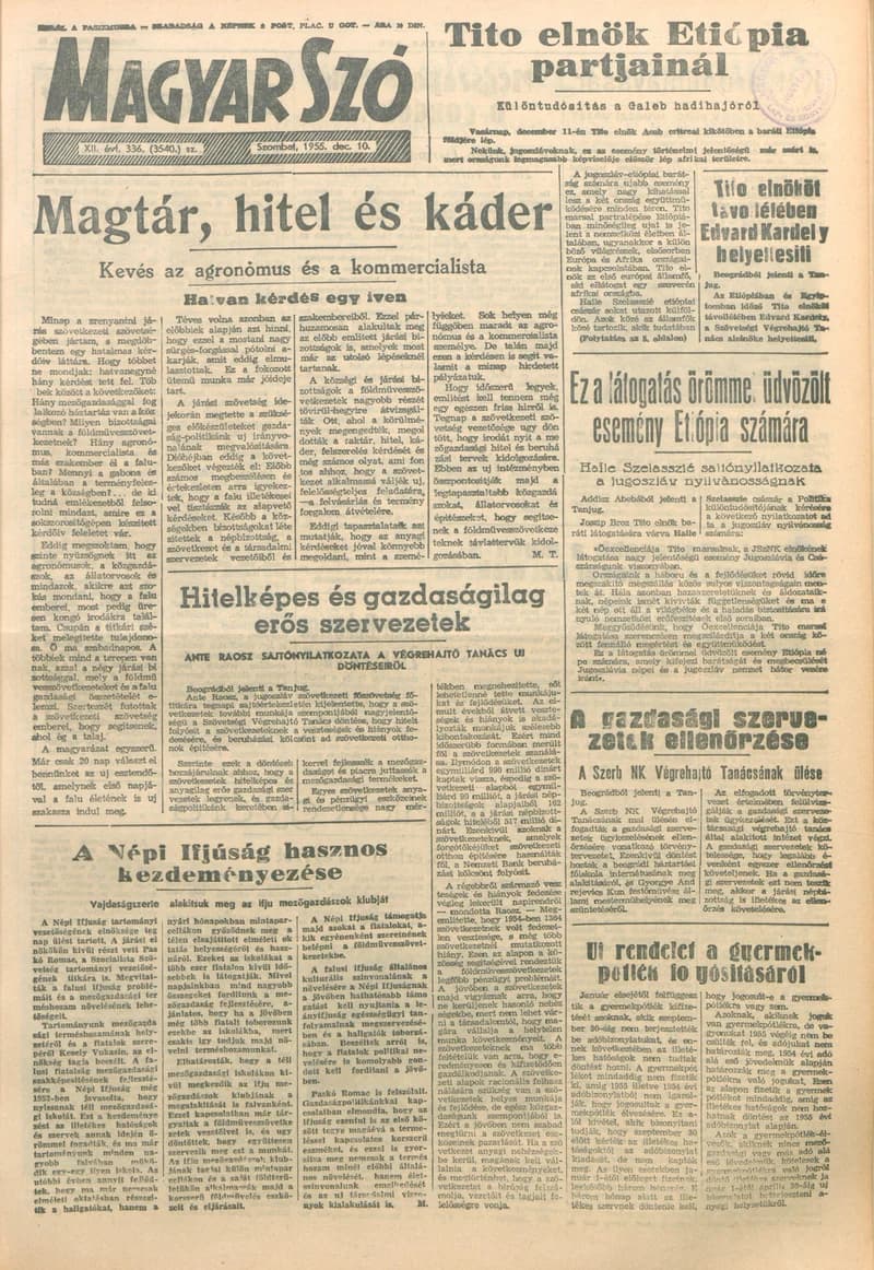 Magyar Szó, 12. évf. 1955. december 10. 336. sz. 1–8. oldal