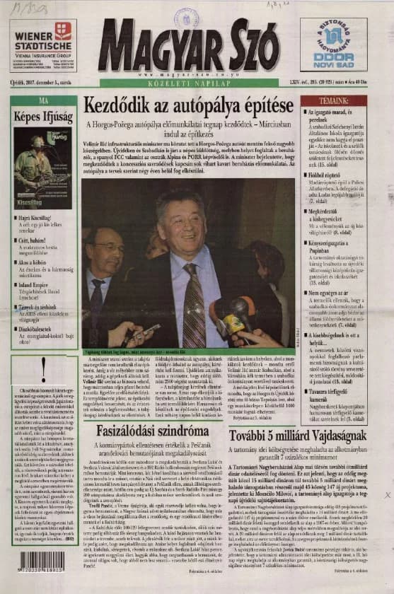 Magyar Szó, 64. évf. 2007. december 5. 285. sz. 1–20. oldal