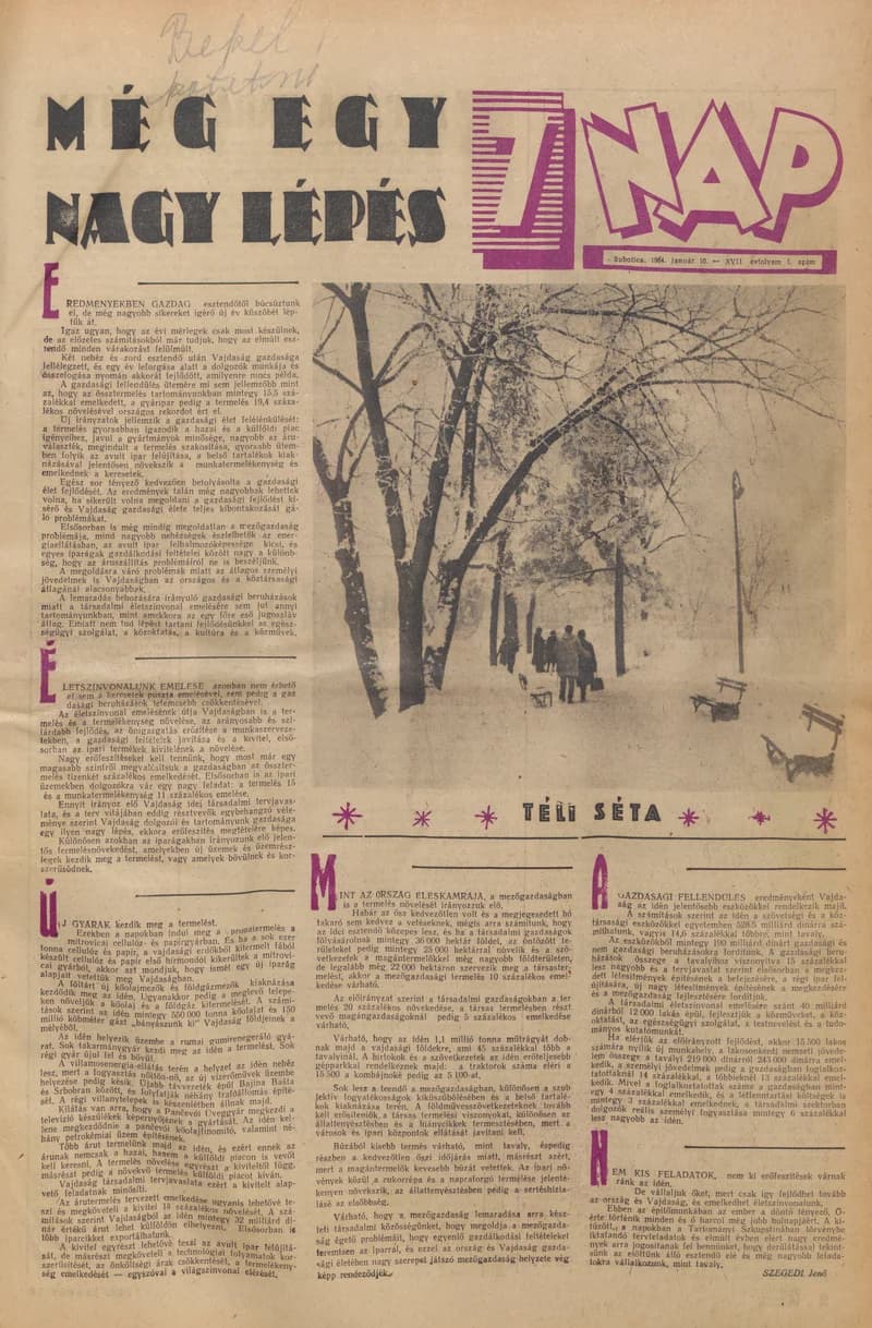 7 Nap, 19. évf. 1964. január 10. 1. sz. 1–24. oldal