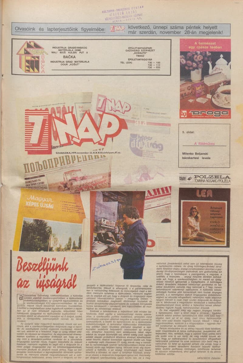 7 Nap, 34. évf. 1979. november 23. 47. sz. 1–24. oldal