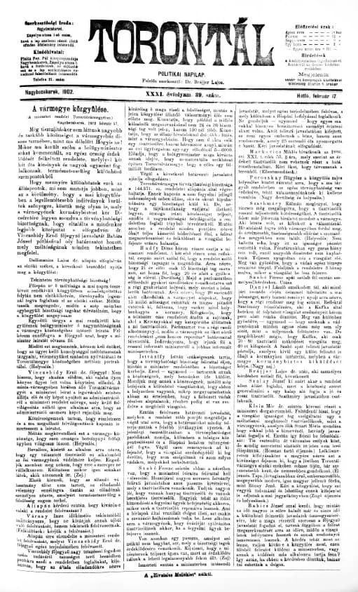 Torontál, 31. évf. 1902. február 17. 39. sz.