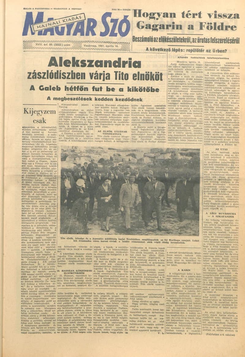 Magyar Szó, 18. évf. 1961. április 16. 89. sz. 1–24. oldal