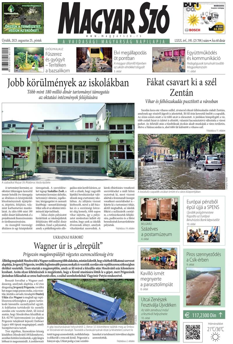 Magyar Szó, 80. évf. 2023. augusztus 25. 195. sz. 1–16. oldal