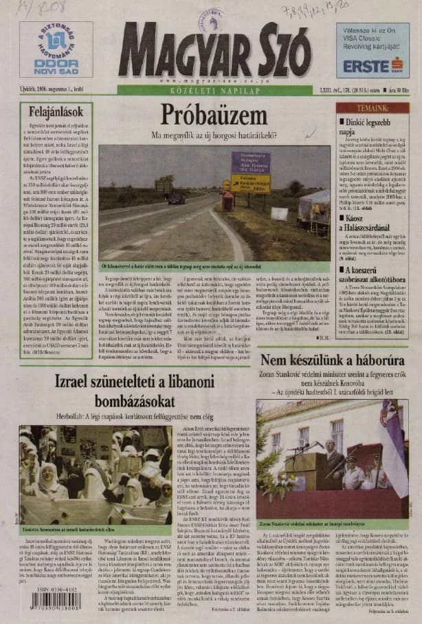 Magyar Szó, 63. évf. 2006. augusztus 1. 176. sz. 1–20. oldal