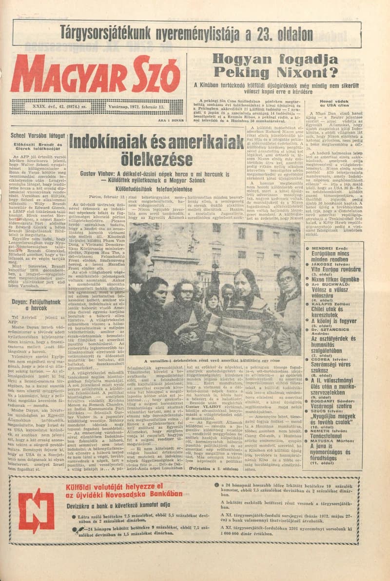 Magyar Szó, 29. évf. 1972. február 13. 42. sz. 1–32. oldal