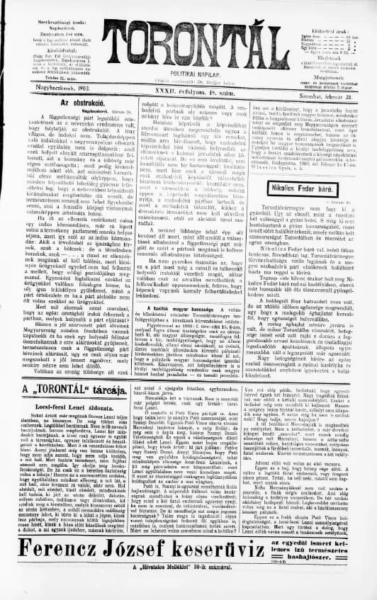 Torontál, 32. évf. 1903. február 28. 48. sz.