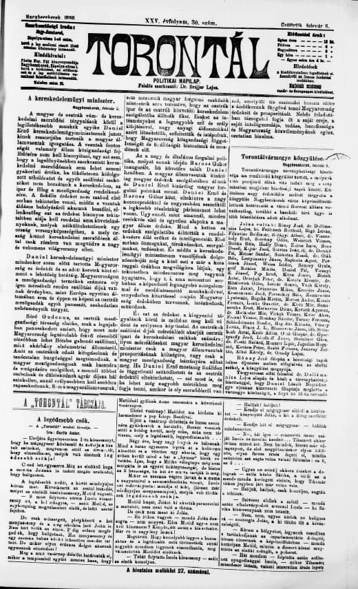 Torontál, 25. évf. 1896. február 6. 30. sz.
