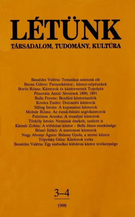 Létünk, 28. évf. 1998. 3–4. sz. 165–285. oldal