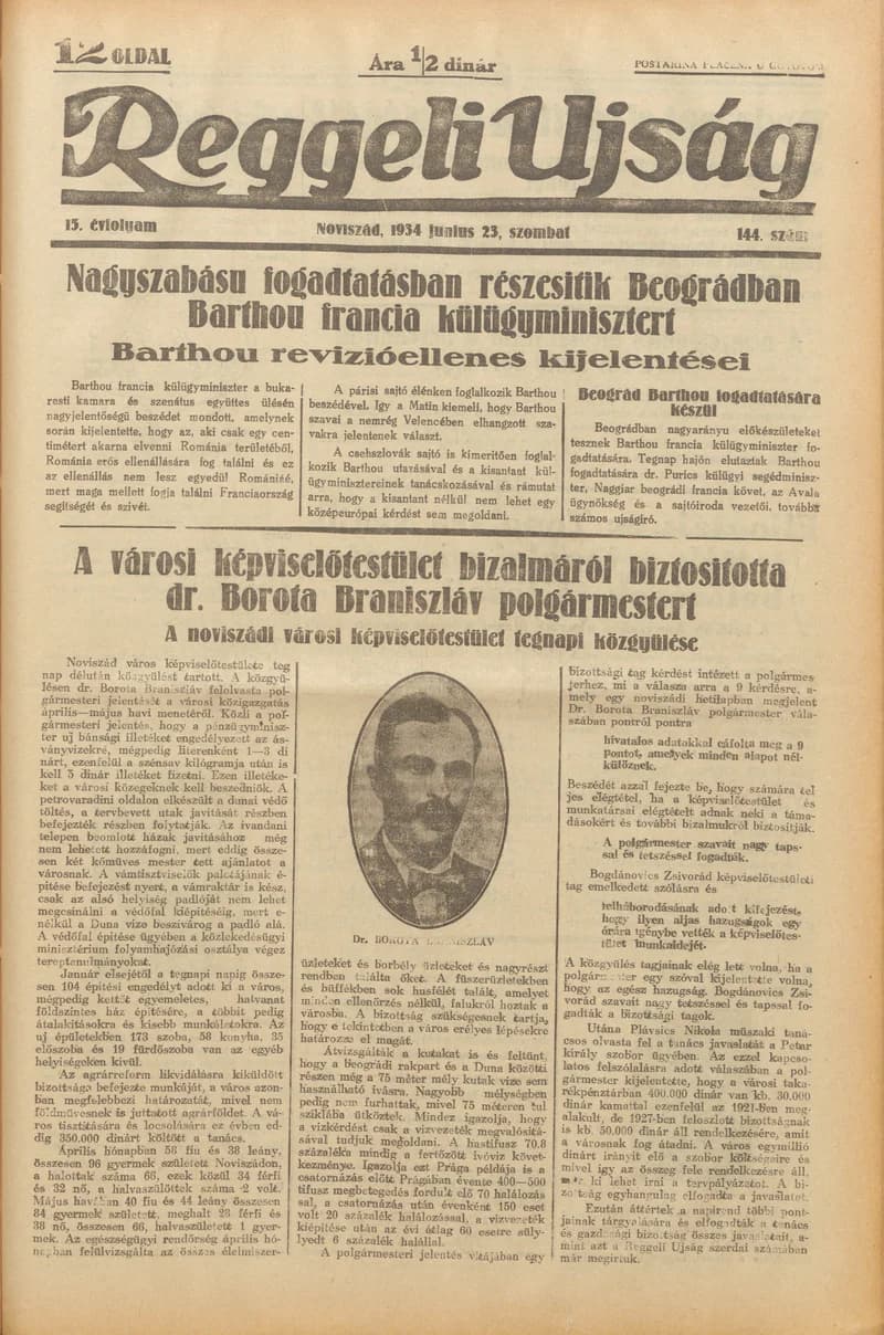 Reggeli Újság, 15. évf. 1934. június 23. 144. sz.