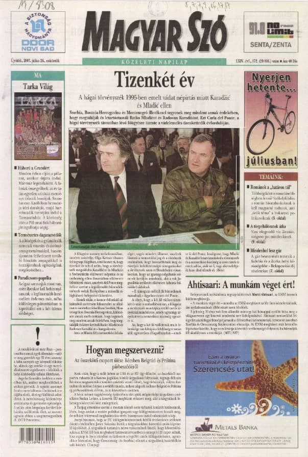 Magyar Szó, 64. évf. 2007. július 26. 172. sz. 1–20. oldal