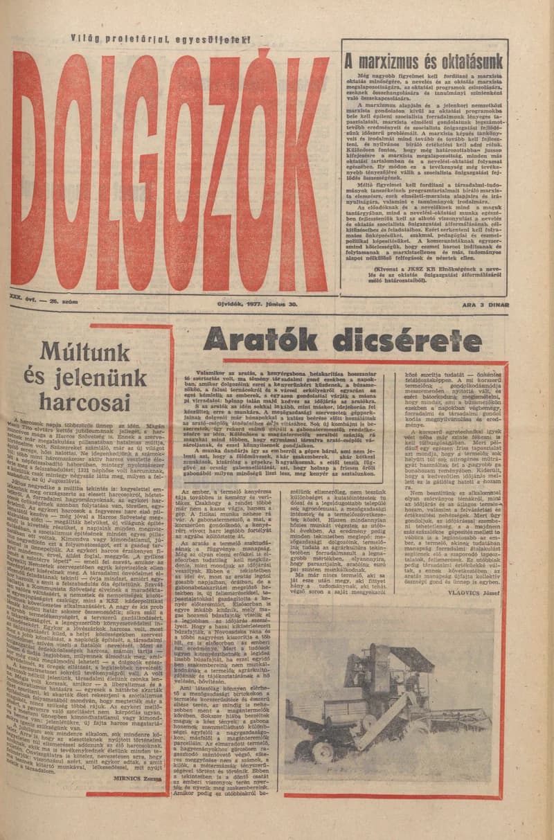 Dolgozók, 31. évf. 1977. június 30. 26. sz.