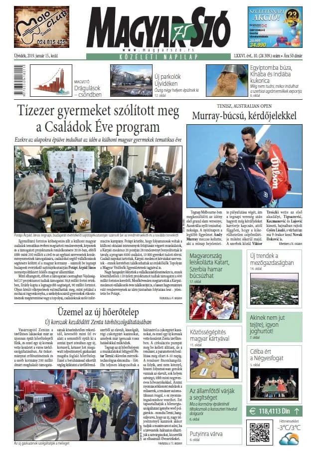 Magyar Szó, 76. évf. 2019. január 15. 10. sz. 1–20. oldal