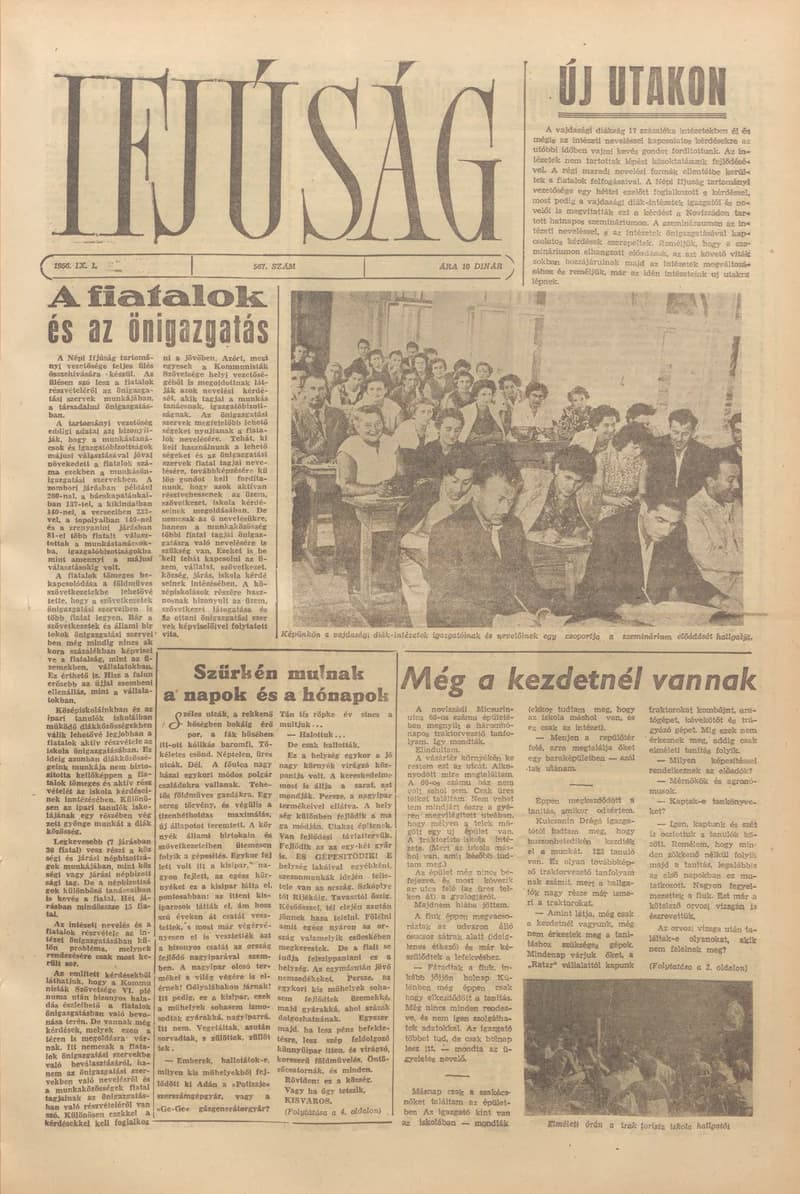 Ifjúság, 12. évf. 1956. szeptember 1. 567. sz.