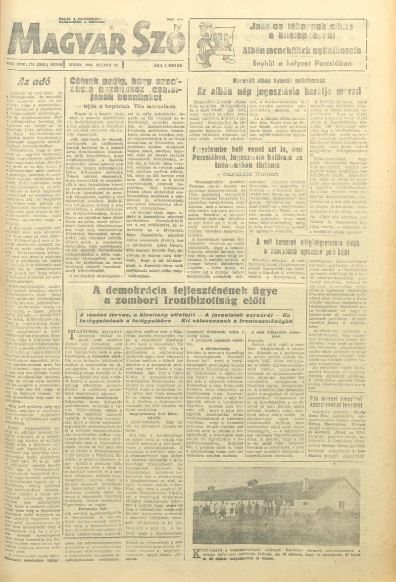 Magyar Szó, 8. évf. 1951. július 24. 174. sz. 1–4. oldal