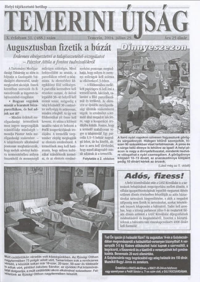 Temerini Újság, 10. évf. 2004. július 29. 31. sz.