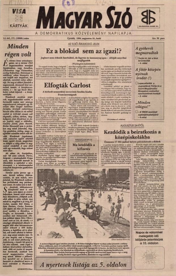 Magyar Szó, 51. évf. 1994. augusztus 16. 171. sz. 1–16. oldal