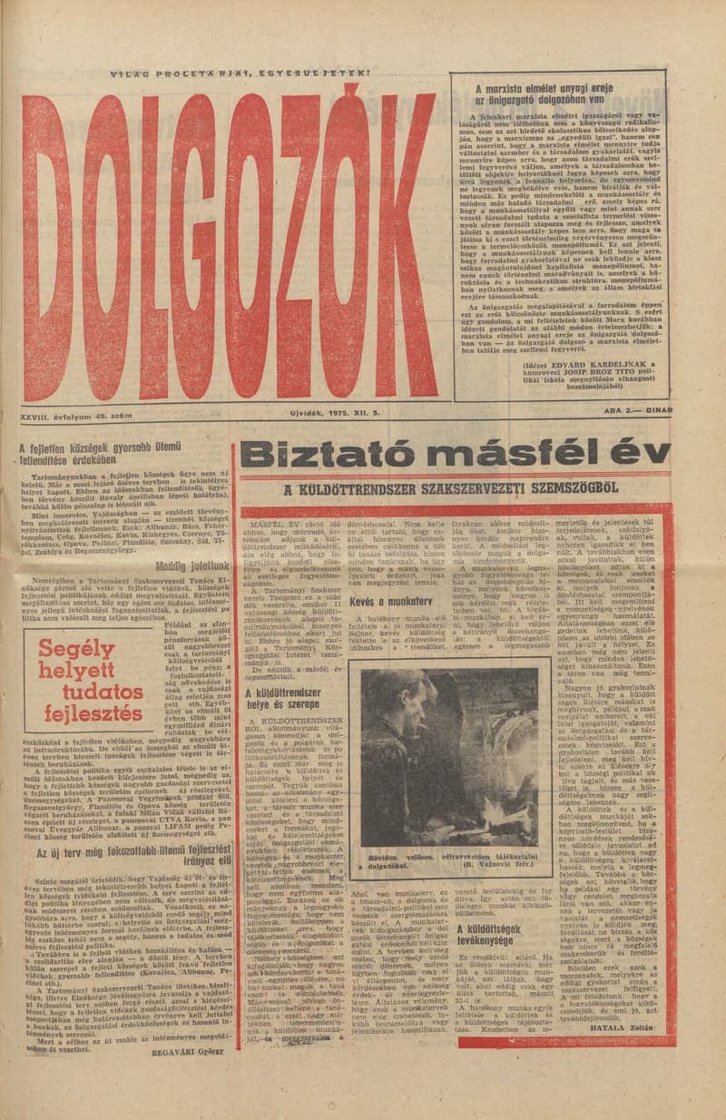 Dolgozók, 29. évf. 1975. december 5. 49. sz.