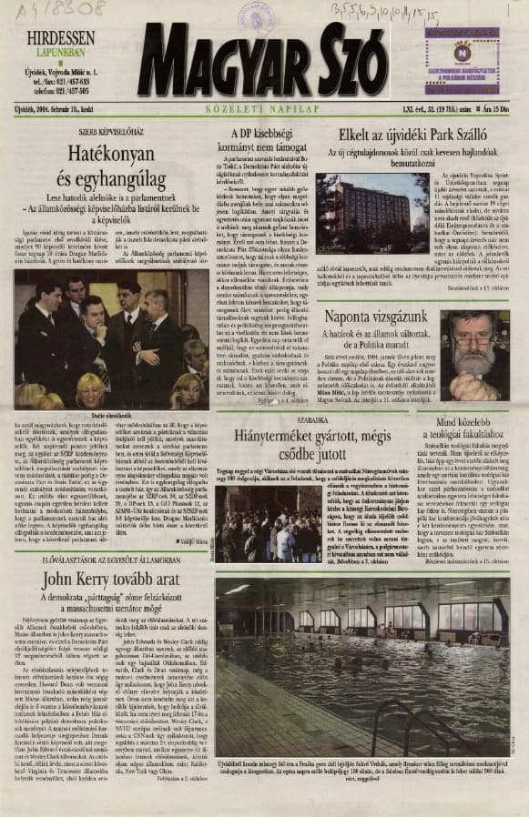 Magyar Szó, 61. évf. 2004. február 10. 32. sz. 1–20. oldal