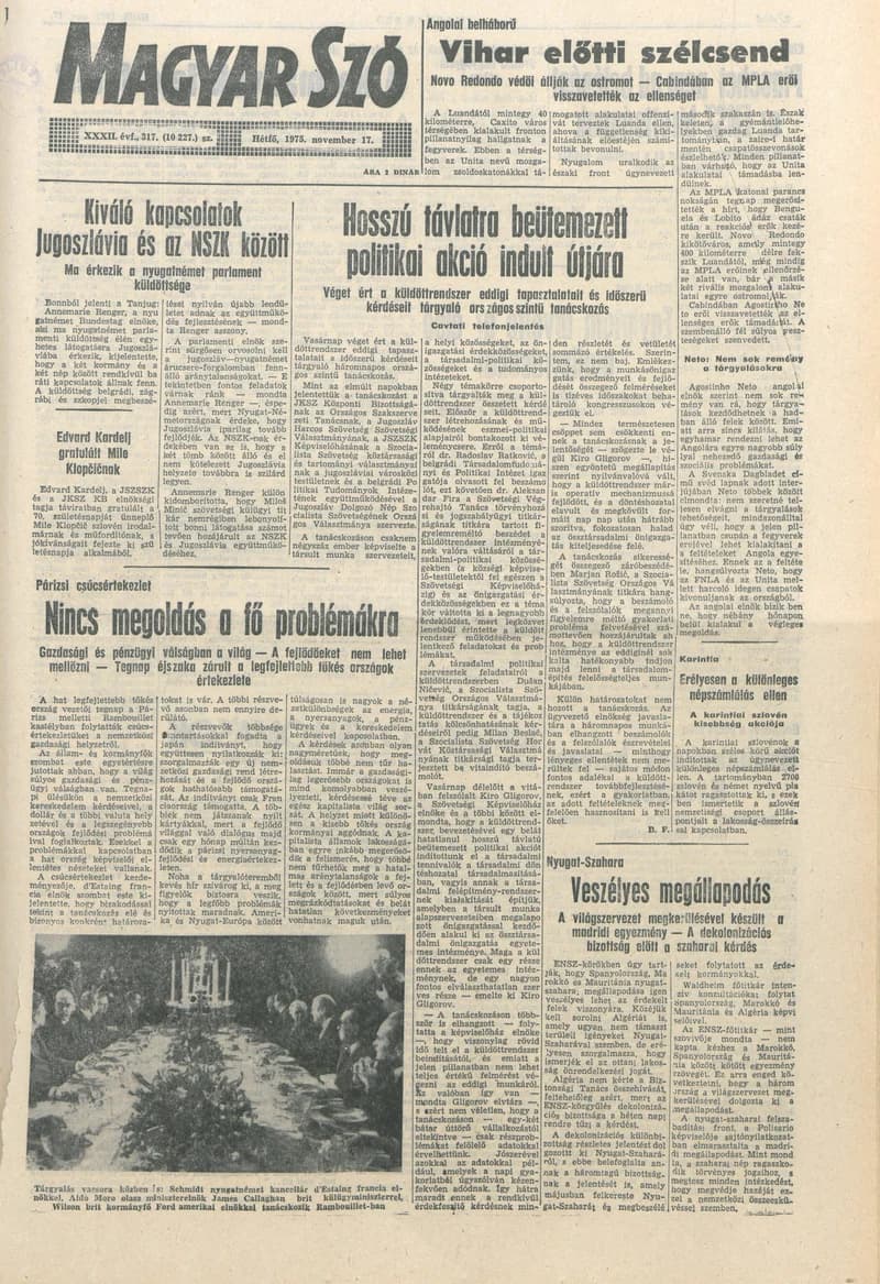 Magyar Szó, 32. évf. 1975. november 17. 317. sz.