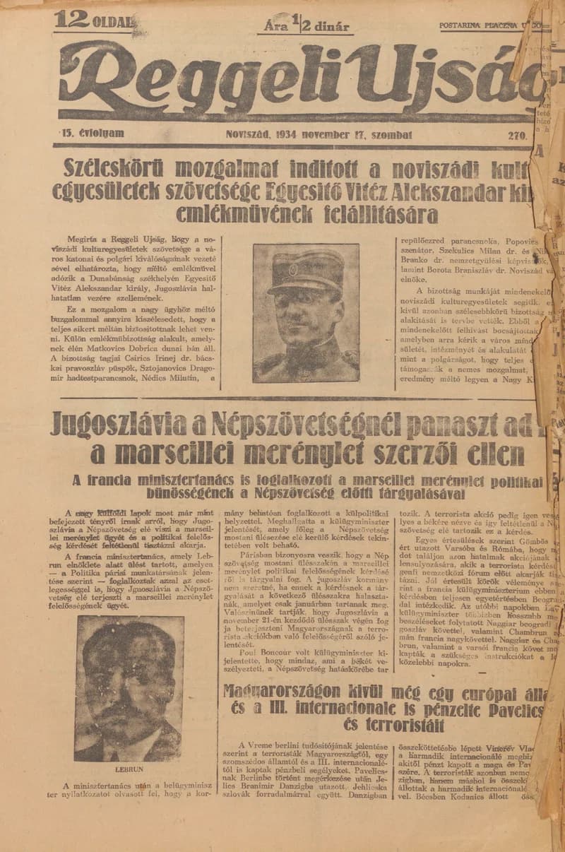 Reggeli Újság, 15. évf. 1934. november 17. 270. sz.