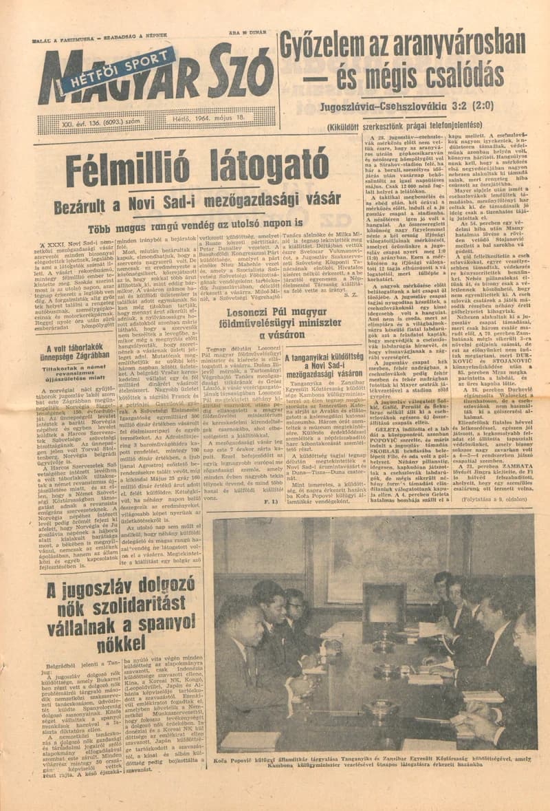 Magyar Szó, 21. évf. 1964. május 18. 136. sz. 1–16. oldal