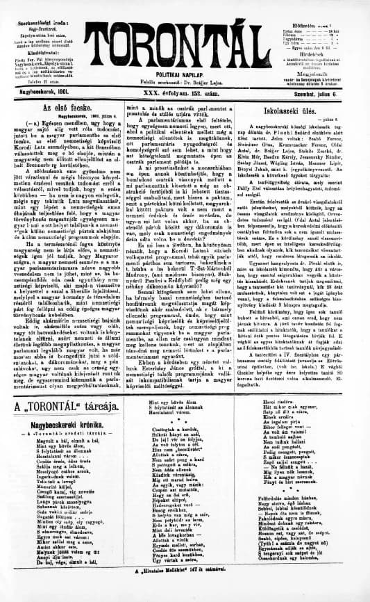 Torontál, 30. évf. 1901. július 6. 152. sz.