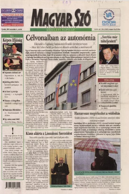 Magyar Szó, 66. évf. 2009. november 4. 258. sz. 1–20. oldal