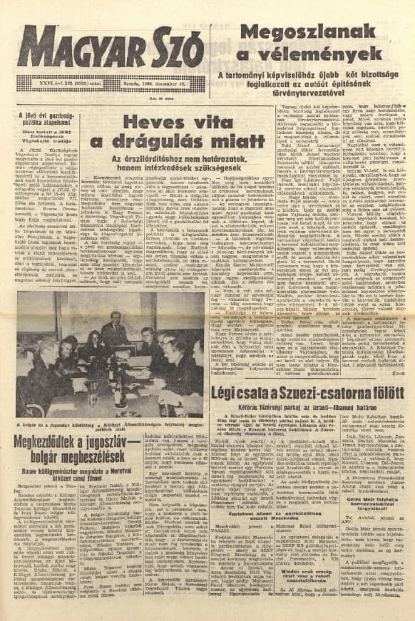 Magyar Szó, 26. évf. 1969. december 10. 339. sz. 1–16. oldal