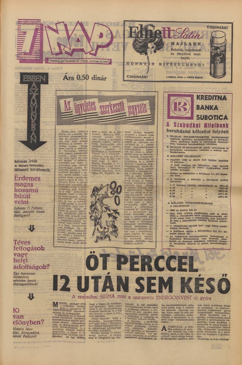 7 Nap, 22. évf. 1967. augusztus 18. 34. sz. 1–20. oldal