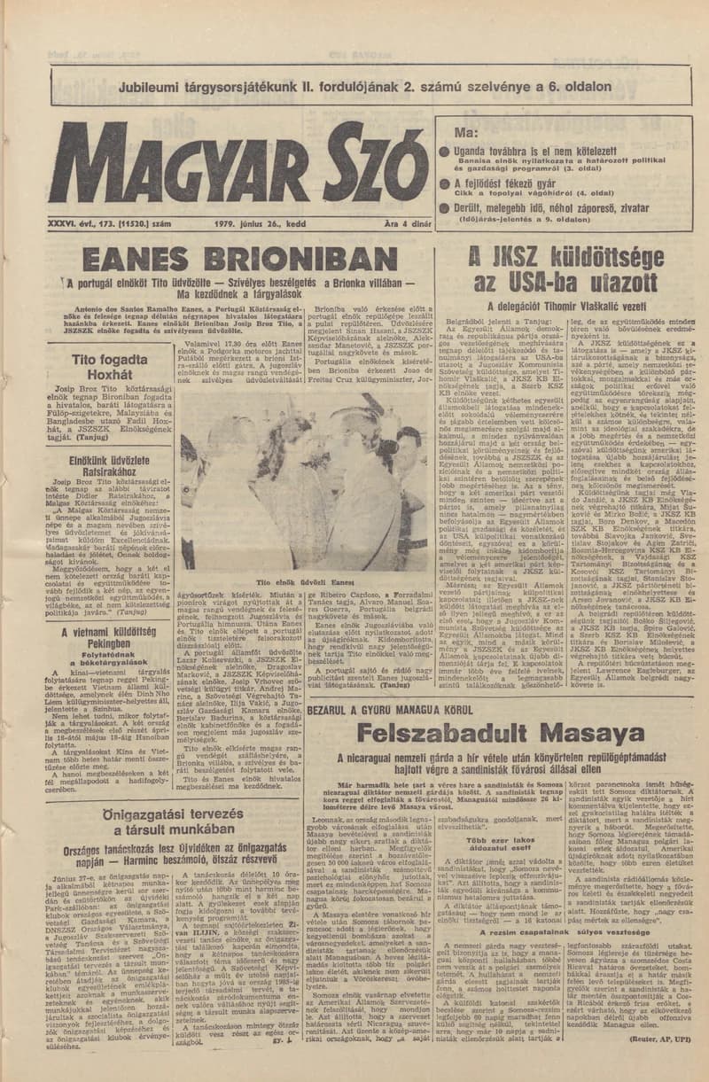 Magyar Szó, 36. évf. 1979. június 26. 173. sz. 1–16. oldal