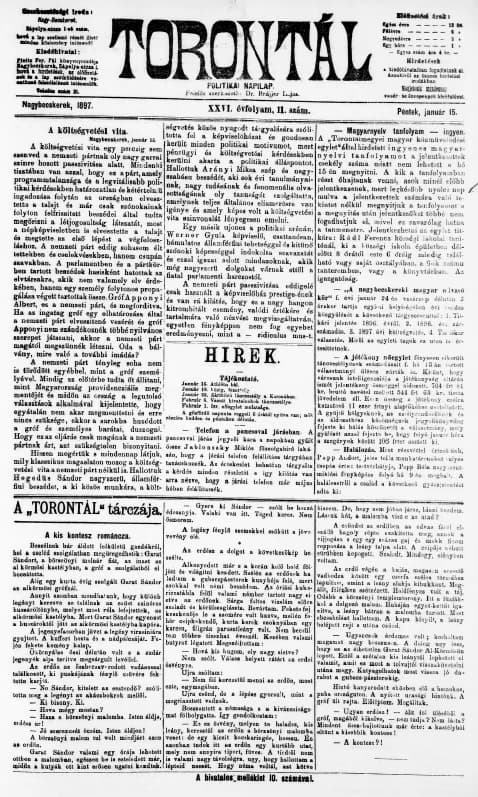 Torontál, 26. évf. 1897. január 15. 11. sz.