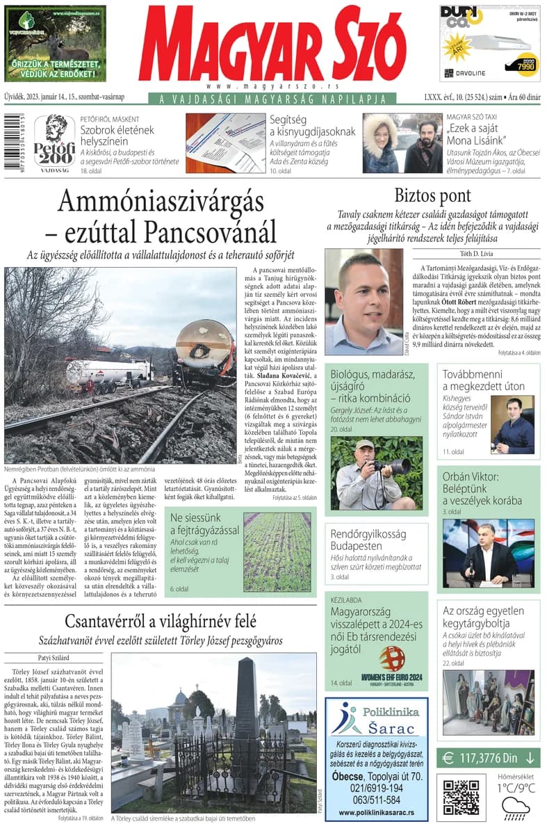 Magyar Szó, 80. évf. 2023. január 14. – 15. 10. sz. 1–32. oldal