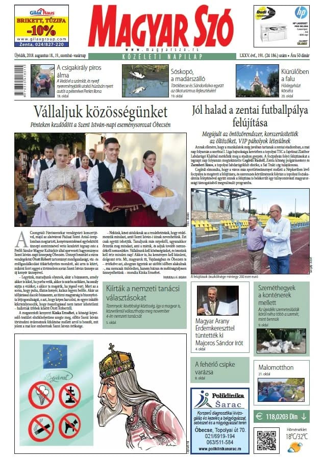 Magyar Szó, 75. évf. 2018. augusztus 18. – 19. 191. sz. 1–42. oldal