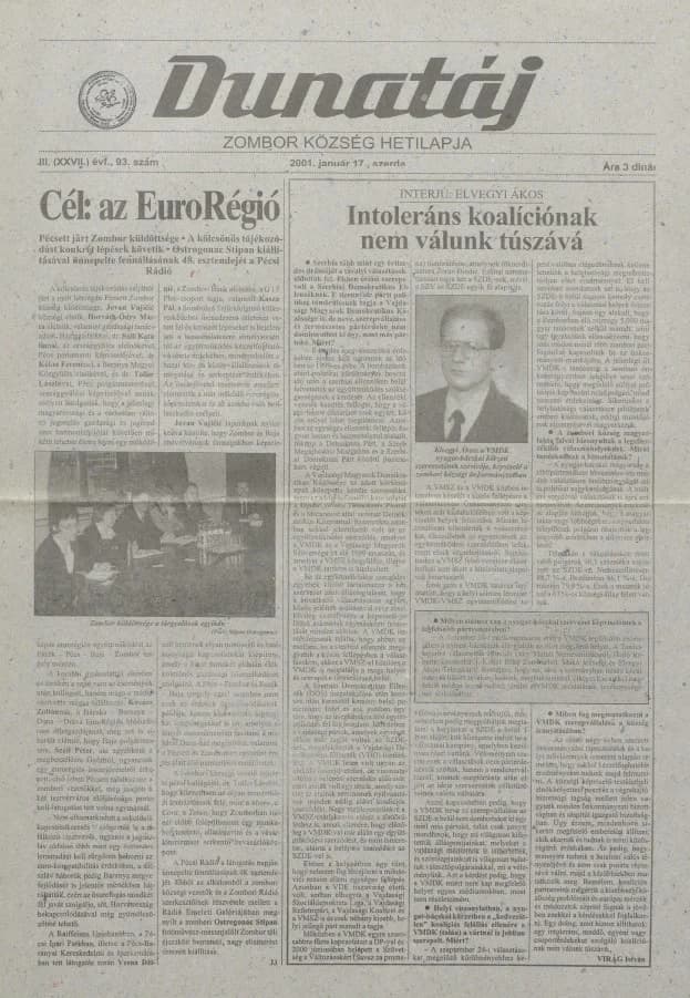 Dunatáj, 3. évf. 2001. január 17. 93. sz.