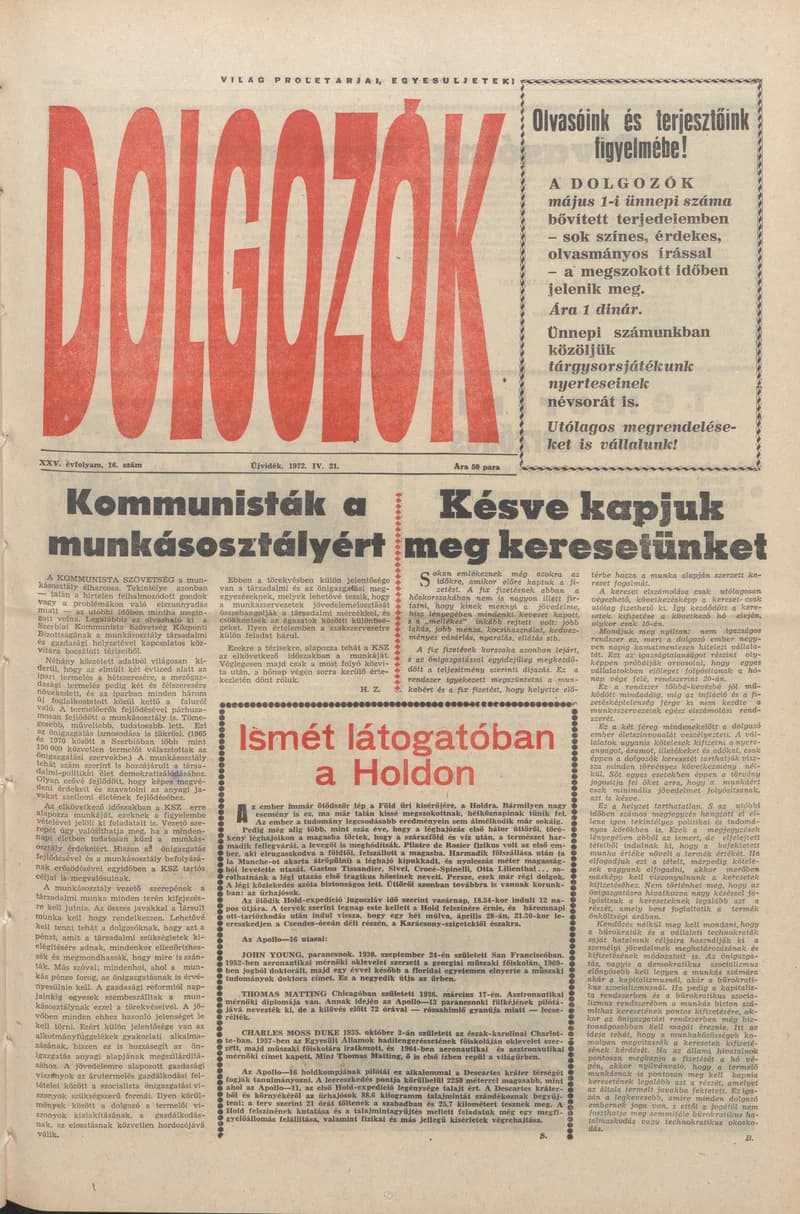 Dolgozók, 26. évf. 1972. április 21. 16. sz.