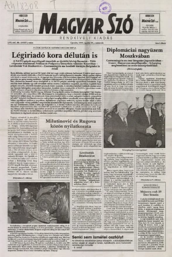 Magyar Szó, 56. évf. 1999. április 29. 89. sz. 1–8. oldal