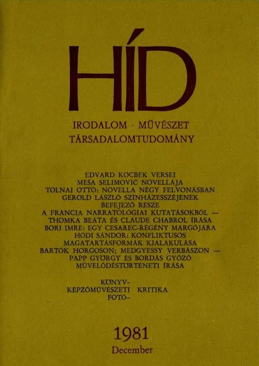 Híd, 45. évf. 1981. december. 12. sz. 1413–1556. oldal