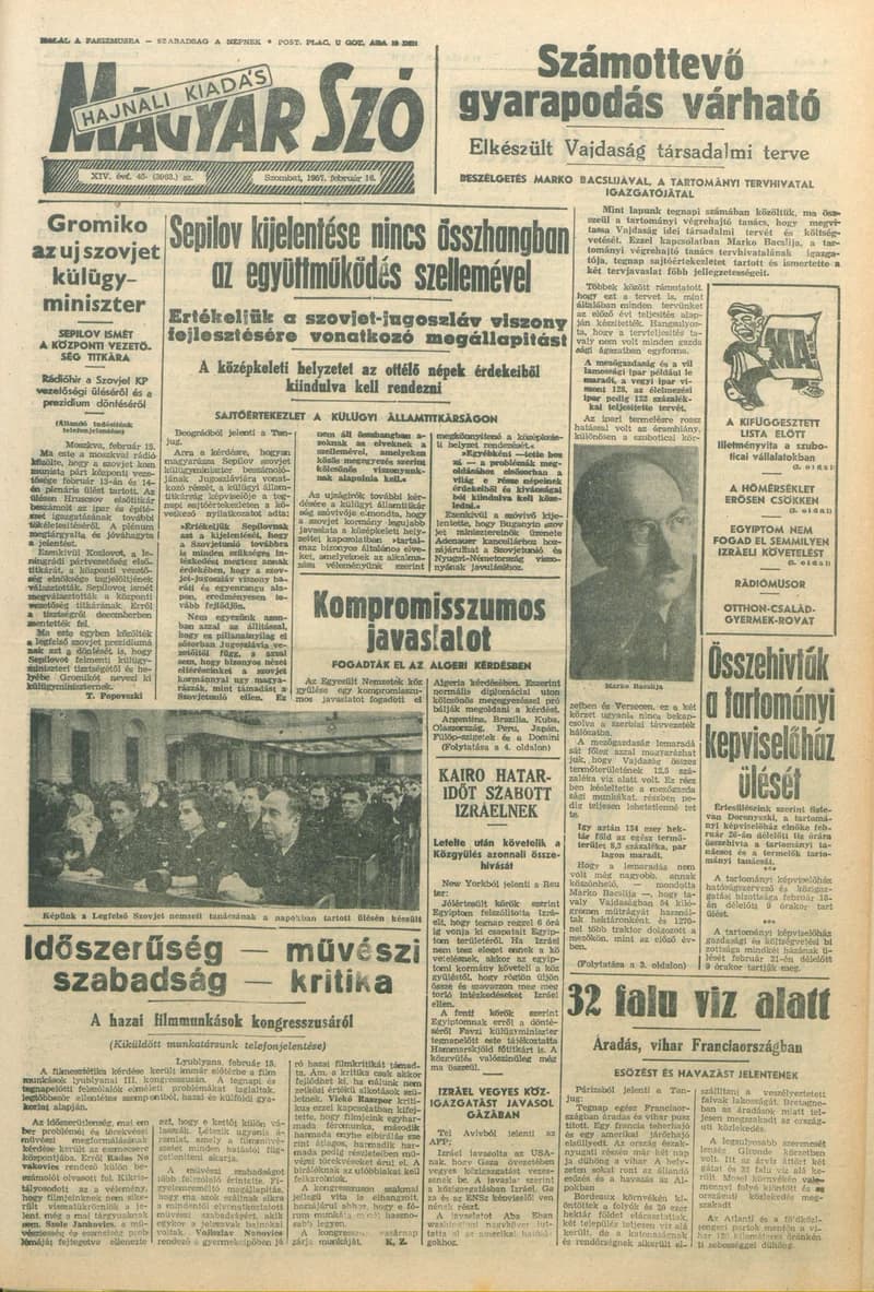 Magyar Szó, 14. évf. 1957. február 16. 45. sz. 1–16. oldal