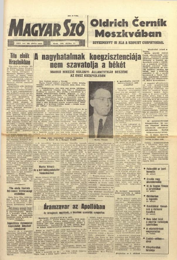 Magyar Szó, 25. évf. 1968. október 15. 285. sz. 1–16. oldal