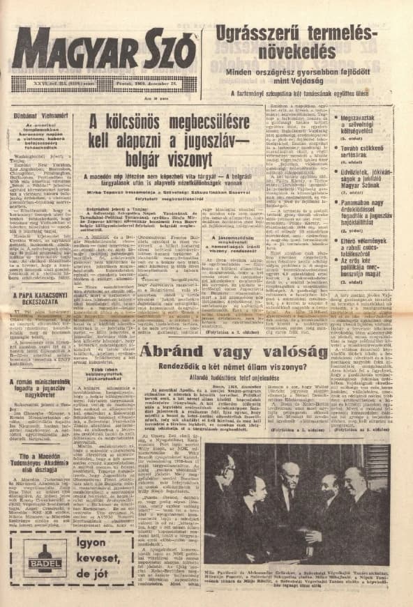 Magyar Szó, 26. évf. 1969. december 26. 355. sz. 1–12. oldal