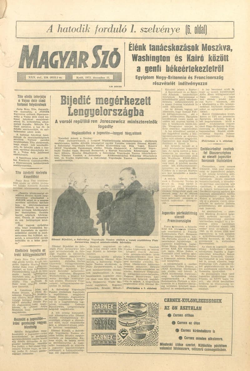 Magyar Szó, 30. évf. 1973. december 11. 339. sz.