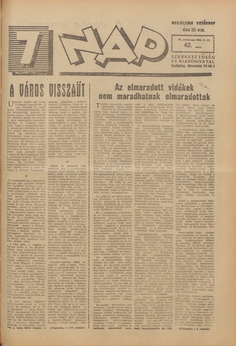 7 Nap, 9. évf. 1954. október 17. 42. sz. 1–16. oldal