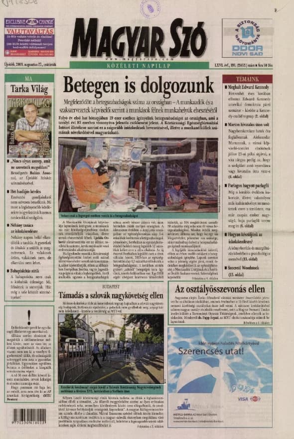 Magyar Szó, 66. évf. 2009. augusztus 27. 199. sz. 1–16. oldal