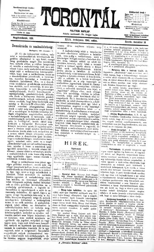 Torontál, 30. évf. 1901. december 18. 290. sz.