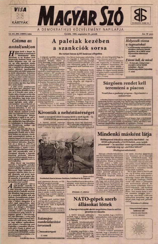 Magyar Szó, 51. évf. 1994. szeptember 23. 204. sz. 1–16. oldal