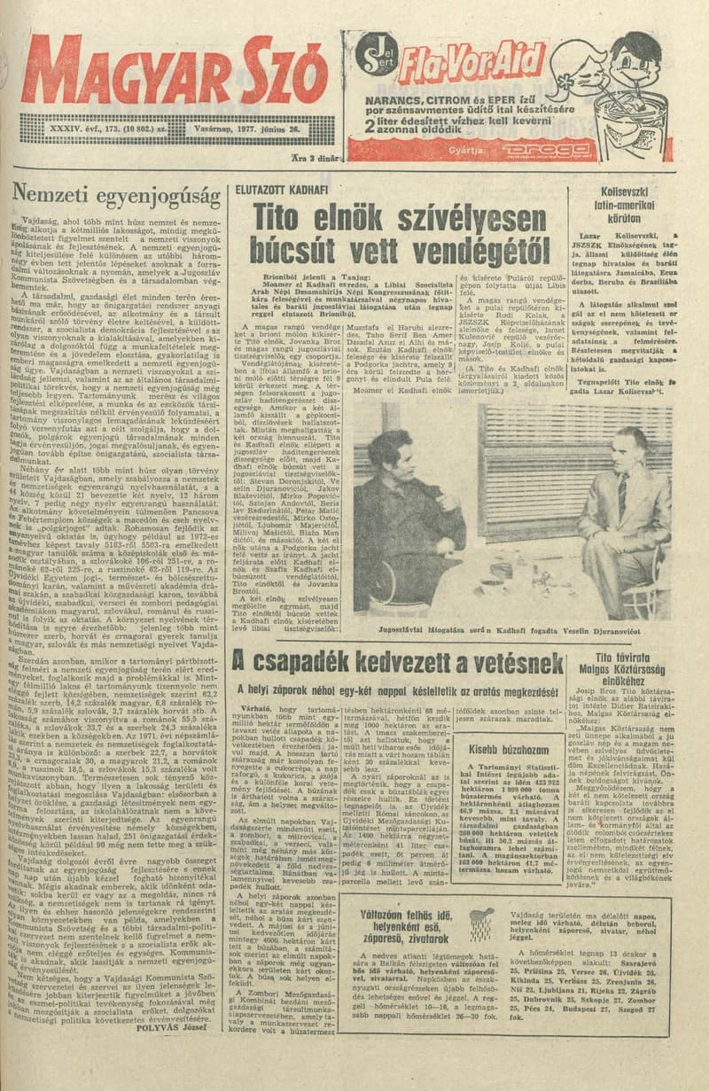 Magyar Szó, 34. évf. 1977. június 26. 173. sz.