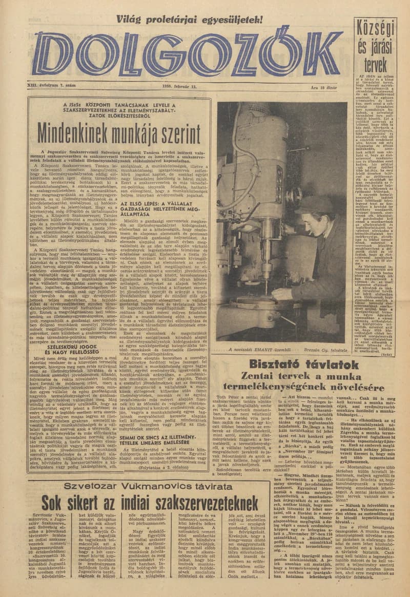 Dolgozók, 13. évf. 1959. február 13. 7. sz.
