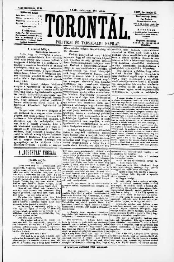 Torontál, 23. évf. 1894. december 17. 288. sz.